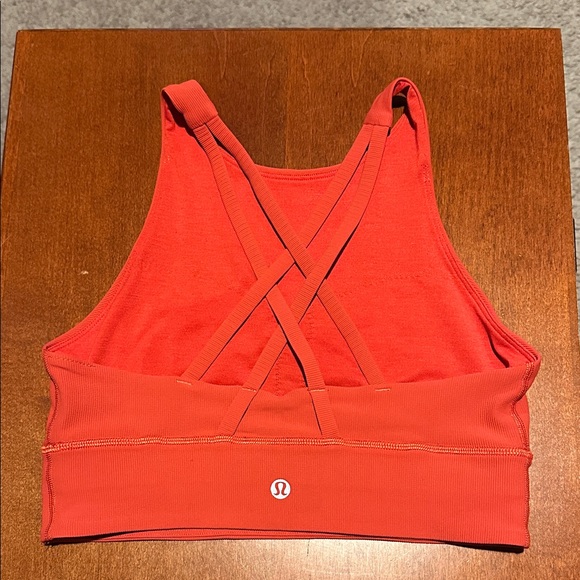 lululemon athletica Other - lululemon athletica Women's Ribbed Orange Sports Bra